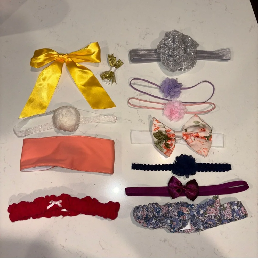 Girl’s 0-24 Months Baby Headband & Bows Set